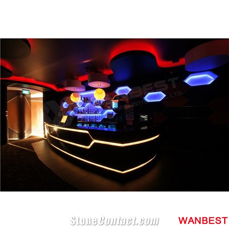 Luxury Circle U Shape Restaurant Juice Nightclub Beer Bar Drinking Counter with Chairs