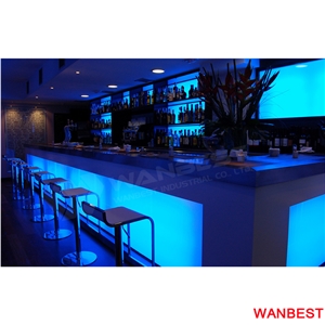 Luxury Solid Surface Led Lighted Nightclub Pub Wine Bar Counter Cocktail Table