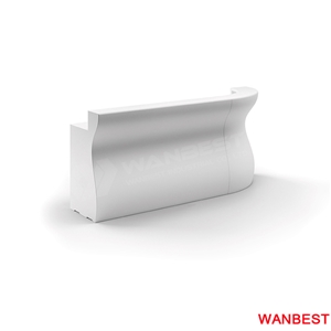 Modern Small White Solid Surface Restaurant Salad Bar Counter Front Reception Desk