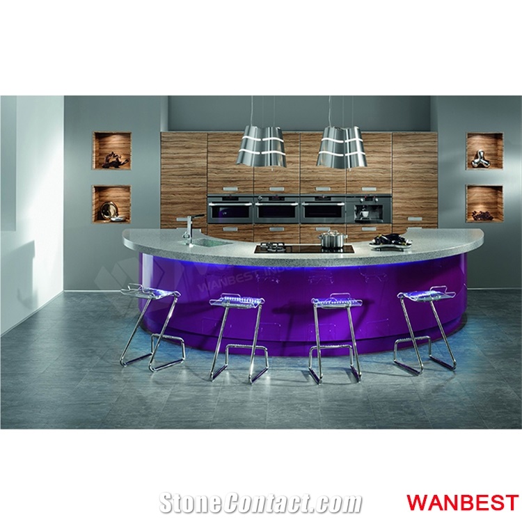 New Design Illuminated Led Round Restaurant Bar Table Front Information Counter
