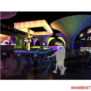 Rectangle Flower Carved Led Lighting Ktv Nightclub Bar Top Pub Counter Design