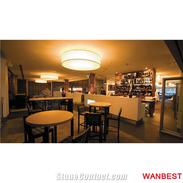 Top Quality Solid Surface White Coffee Shop Bar Reception Counter Front Table