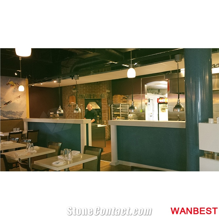 Top Quality Solid Surface White Coffee Shop Bar Reception Counter Front Table