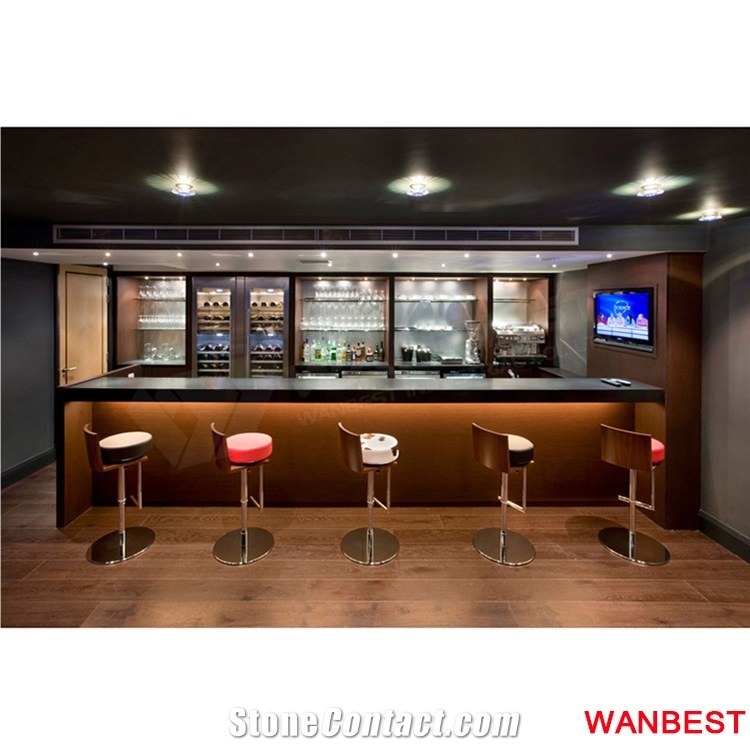 Wholesale Artificial Stone Outdoor Curved Bar Coffee Juice Counter Drinking Table