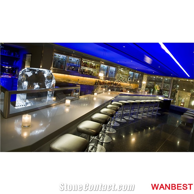 Wholesale Artificial Stone Outdoor Curved Bar Coffee Juice Counter Drinking Table