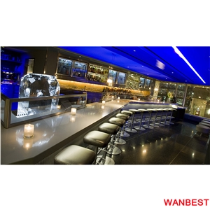 Wholesale Artificial Stone Outdoor Curved Bar Coffee Juice Counter Drinking Table