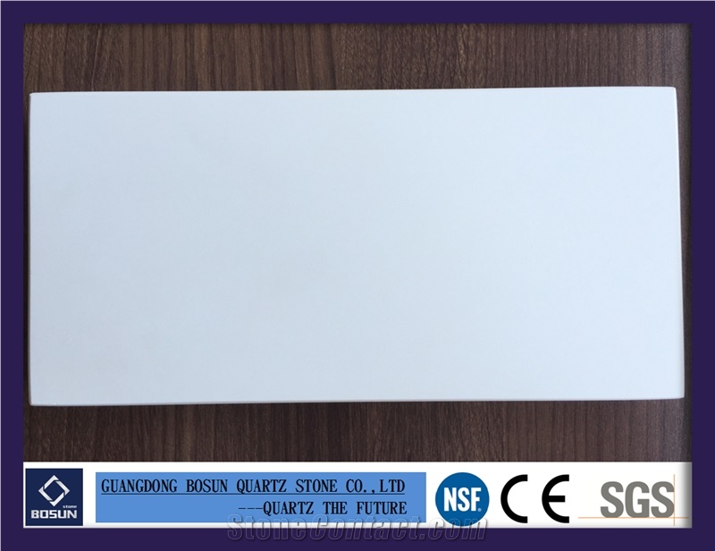 Artificial Quartz Stone Bs1000 Super White Solid Surfaces Polished Slabs & Tiles Engineered Stone for Kitchen Bathroom Counter Top