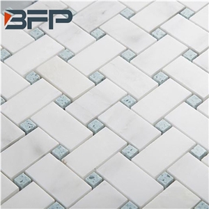 Cheapest White Stone Mosaic Tiles for Backsplash ,Marble Bathroom Floor Tiles