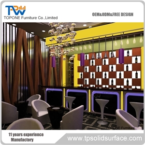 China Factory Artificial Marble Stone Quartz Stone Home Bar Countertops, Interior Stone Acrylic Solid Surface Small Home Bar Desk Tops Furniture