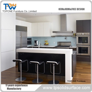 China Factory Artificial Marble Stone Quartz Stone Home Bar Countertops, Interior Stone Acrylic Solid Surface Small Home Bar Desk Tops Furniture