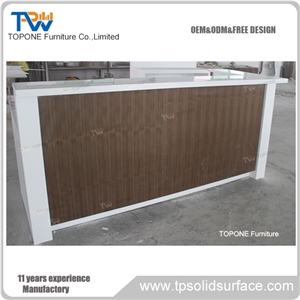 China Factory Supply Artificial Marble Stone Bar Counter Tops Wooden Bar Counter, Interior Stone Acrylic Solid Surface Bar Table Tops Wooden Bar Desk