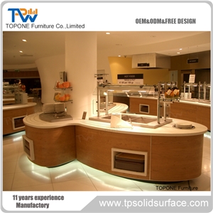 China Factory Supply Artificial Marble Stone Bar Counter Tops Wooden Bar Counter, Interior Stone Acrylic Solid Surface Bar Table Tops Wooden Bar Desk