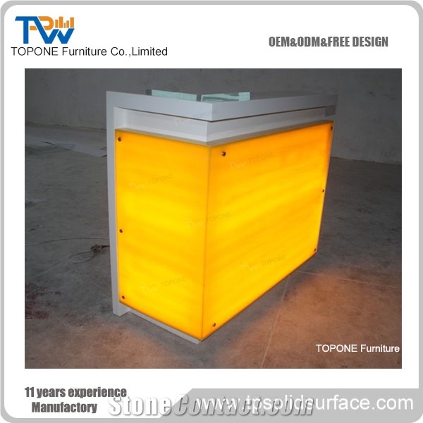 Custom Design Artificial Stone Bar Countertops, Interior Stone Acrylic Solid Surface Bar Table Top Furniture Design Oem