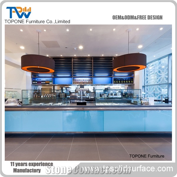 Custom Design Artificial Stone Bar Countertops, Interior Stone Acrylic Solid Surface Bar Table Top Furniture Design Oem