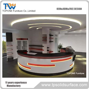 Round Acrylic Solid Surface Bar Counter Tops, Interior Stone Round Bar Counter with Acrylic Solid Surface Countertops Design, Bar Furniture Factory