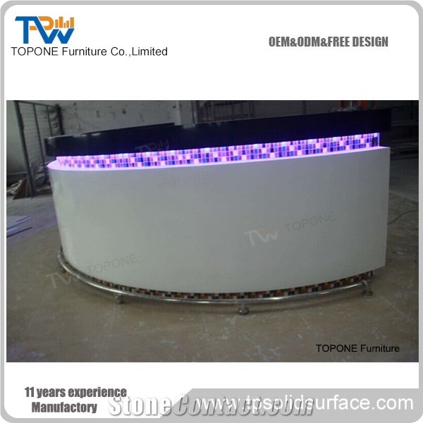 Round Acrylic Solid Surface Bar Counter Tops, Interior Stone Round Bar Counter with Acrylic Solid Surface Countertops Design, Bar Furniture Factory