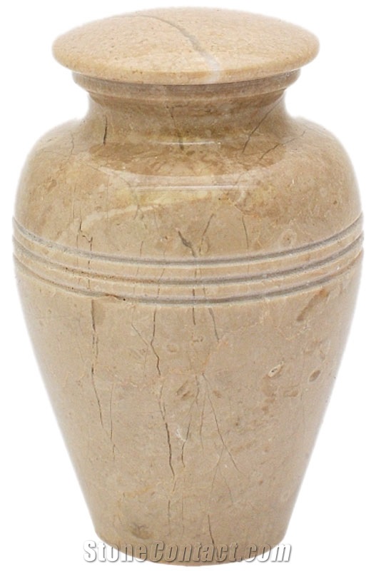 Crooked Ash Urn, Verona Beige Marble Urn