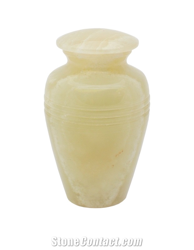 Crooked Cremation Urn,Creamy White Onyx Urn