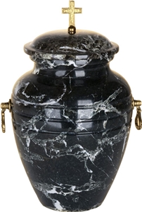 Modish Cremation Urn, Zebra Black Marble Cremation Urns Modish Cremation Urn, Zebra Black Marble Cremation Urns