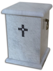 Prominent Cremation Urn, White Marble Urn Prominent Cremation Urn, White Marble Urn
