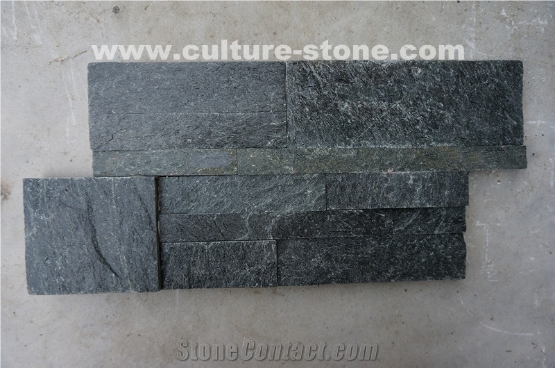 Black Quartzite Culture Stone,Black Stone Cladding,Natural Ledger Panels,Porches Stacked Stone,Interior Black Thin Stone Veneer,Outdoor Wall Panel