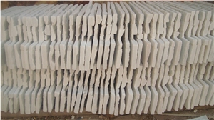 China Pure White Quartzite Stacked Stone Wall Cladding Panel Ledge Stone Split Face Tile Landscaping Interior & Exterior Culture Stone 35x18cm