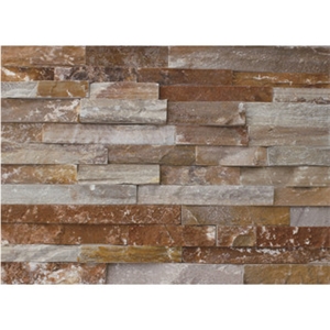 China Rusty Brown Slate Cultured Stone, Wall Cladding, Stacked Stone Veneer Clearance, Manufactured Stone Veneer
