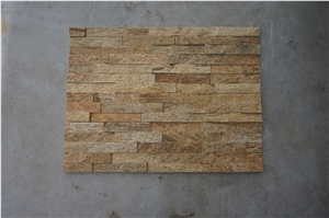 Gold Quartzite Stone (Gc-107 Straight Side-5 Rows) /Culture Stone/Stone Veneer/Wall Stone/ Natural Quartzite