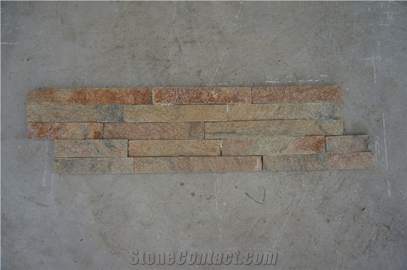 Rusty Quartzite Cultured Stone, Cladding,Natural Ledger Panels,Porches Stacked Stone,Interior Stone Veneer,Outdoor Wall Panel