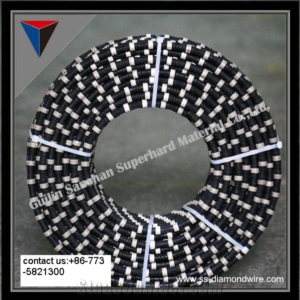 10.5~12mm Diamond Rubberized Wire Saw for Cutting Marble or Quarrying Rubberized Wire to Cut Marble Slab