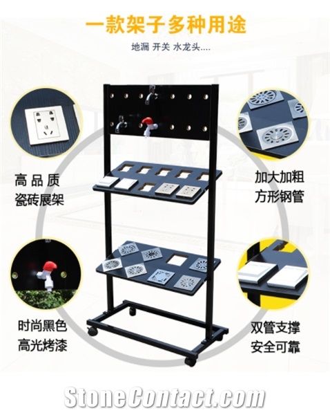 Granite Countertops Kitchen Tops Onyx Sandstone Brazil Granite Beige Marble Slabs Black Display Stand Rack Tile Display Panel Portable Display Case