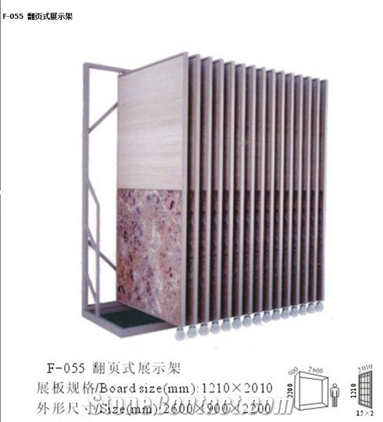 Marble Composite Panels Emperador Marble Pattern Royal Beige Marble Tile Display Rack Rotating Brochure Display Case