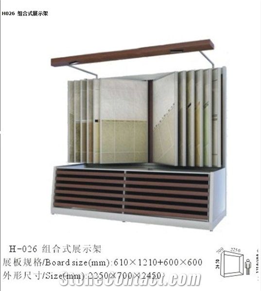Marble Slabs Quartz Stone Bathroom Beige Travertine Flooring White Counter Metal Display Tile Sample Display Bag Display Rack Stand