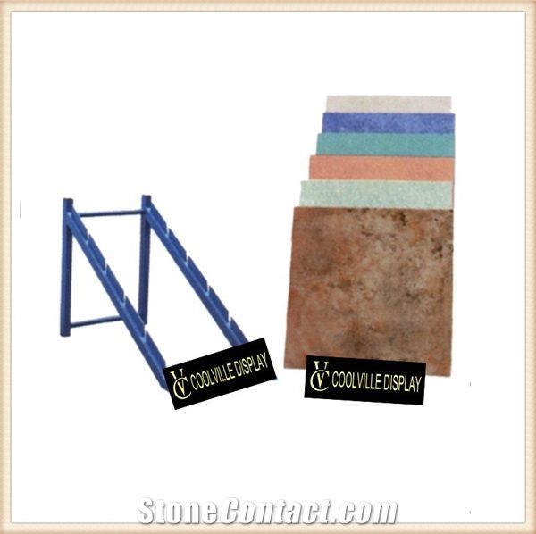 Metal Display Waterfall Stands for Loose Mosaic Tiles Showroom Stone Marble Ceramic from China