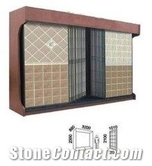 Sliding Tile Stand Metal Tile Display Stand Racks Crema-Marfil Displays Onyx Display Racks Ceramic Tile Shelf White-Marble Stands Customized Display