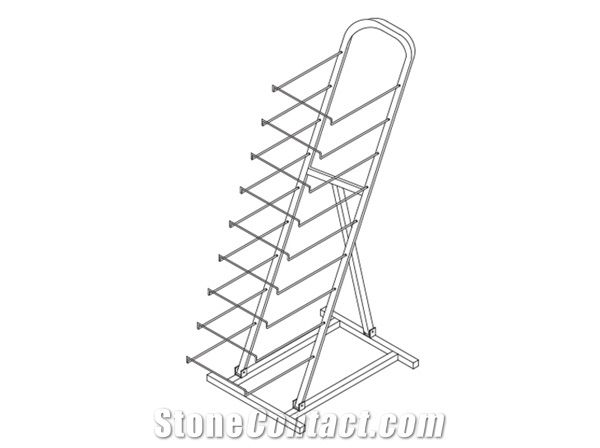 Waterfall Displays Racks for Tile Marble Granite Slab Storage Racks for Granite Slab Warehouse Flooring Tower for Quartz Mosaic Tile Display Stands