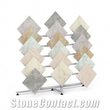 Waterfall Displays Racks for Tile Marble Granite Slab Storage Racks for Granite Slab Warehouse Flooring Tower for Quartz Mosaic Tile Display Stands