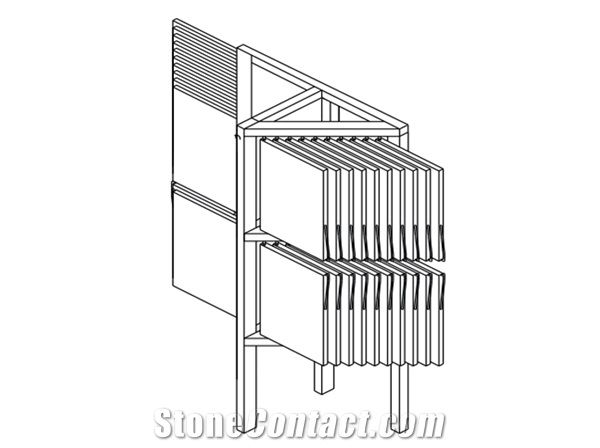 Waterfall Displays Racks for Tile Marble Granite Storage Racks for Granite Slab Warehouse Flooring Tower Stands for Quartz Mosaic Tile Display Stands