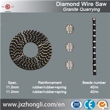 Diamond Tools Rubber Spring Diamond Wire Saw or Beads for Granite Quarrying Reinforced Concrete Cutting