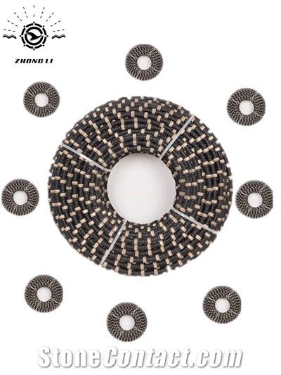 Rubberized Diamond Wire Saws for Granite&Marble Quarrying, Diamond Wire Saw Tools for Block Squaring, Durable Sintered Wire Saw for Wire Saw Machine
