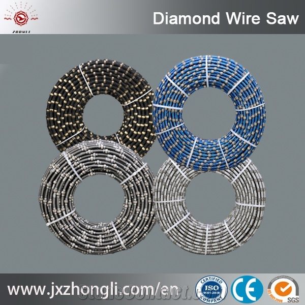 Water Cutting Diamond Wire Saw Ropes for Granite Marble Sandstone Reinforced Concrete, Diameter 7.3mm 8.8mm 10.5mm 11.0mm 11.5mm for Wire Saw Machine
