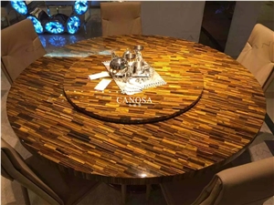 Golden Tiger Eye Big Polished Table Tops, Dinner Tables