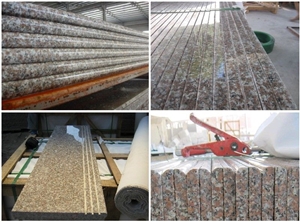 Best Quality China Peach Blossom Red Pink Sesame Building Stones Stairs Steps Deck Stair Stair Riser Steps Stair Treads Gofar