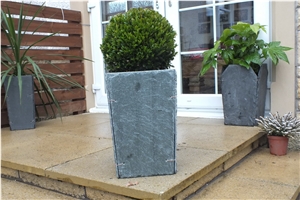 Best Quality Green Beige Slate Planter Exterior Garden Flower Pot Flower Stand Planter Boxes Planter Pots Exterior Planters Outdoor Planters Gofar