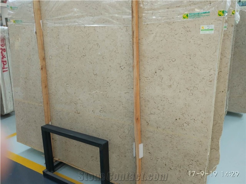 Best Quality Iran Cream Fossil Beige Limestone Tiles Slabs Panel Cuts for Flooring Limestone Wall Covering Shell Stones Limestone French Pattern Gofar