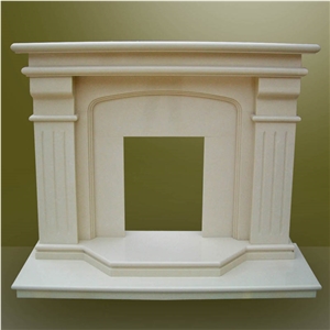 Discount Beige Onyx Fireplace Mantel, Western Style Handcarved Sculptured Modern Fireplace Mantel, Stone Fireplace Hearth Gofar