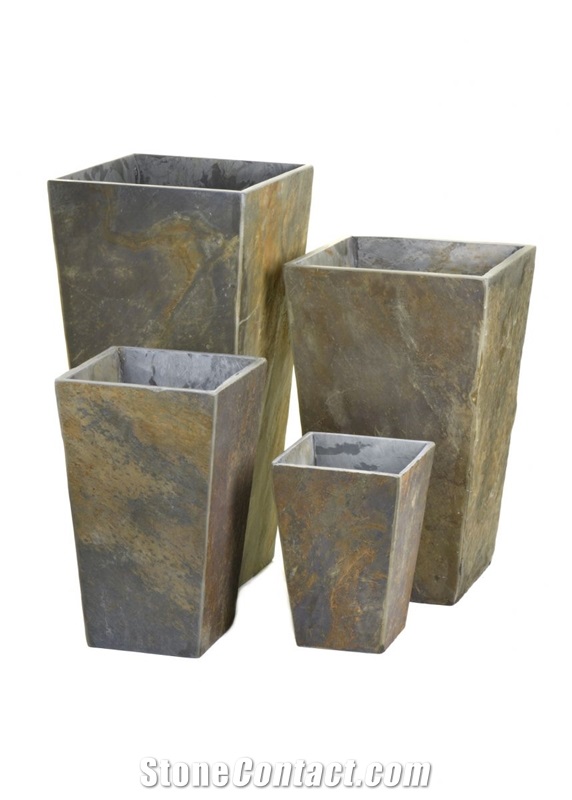 Discount Black Slate Planter Exterior Garden Flower Pot Flower Stand Planter Boxes Planter Pots Exterior Planters Outdoor Planters Gofar