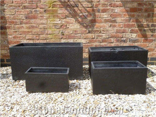 Discount Black Slate Planter Exterior Garden Flower Pot Flower Stand Planter Pots Exterior Planters Outdoor Planters Gofar