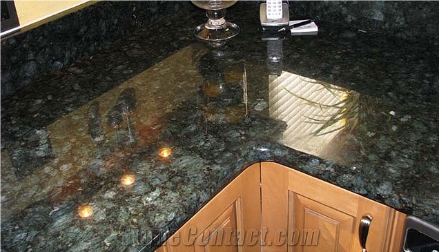 Discount China Peacock Green Granite Table Top Design Quartz Table Tops Work Tops Round Table Tops Recption Counter Solid Surface Table Tops Gofar