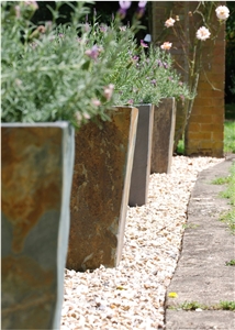 Discount Rust Beige Slate Planter Exterior Garden Flower Pot Flower Stand Planter Boxes Planter Pots Exterior Planters Outdoor Planters Gofar